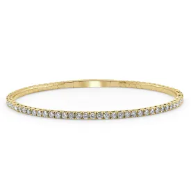 14k Gold & Diamond Flexible Bangle - 2.57ct