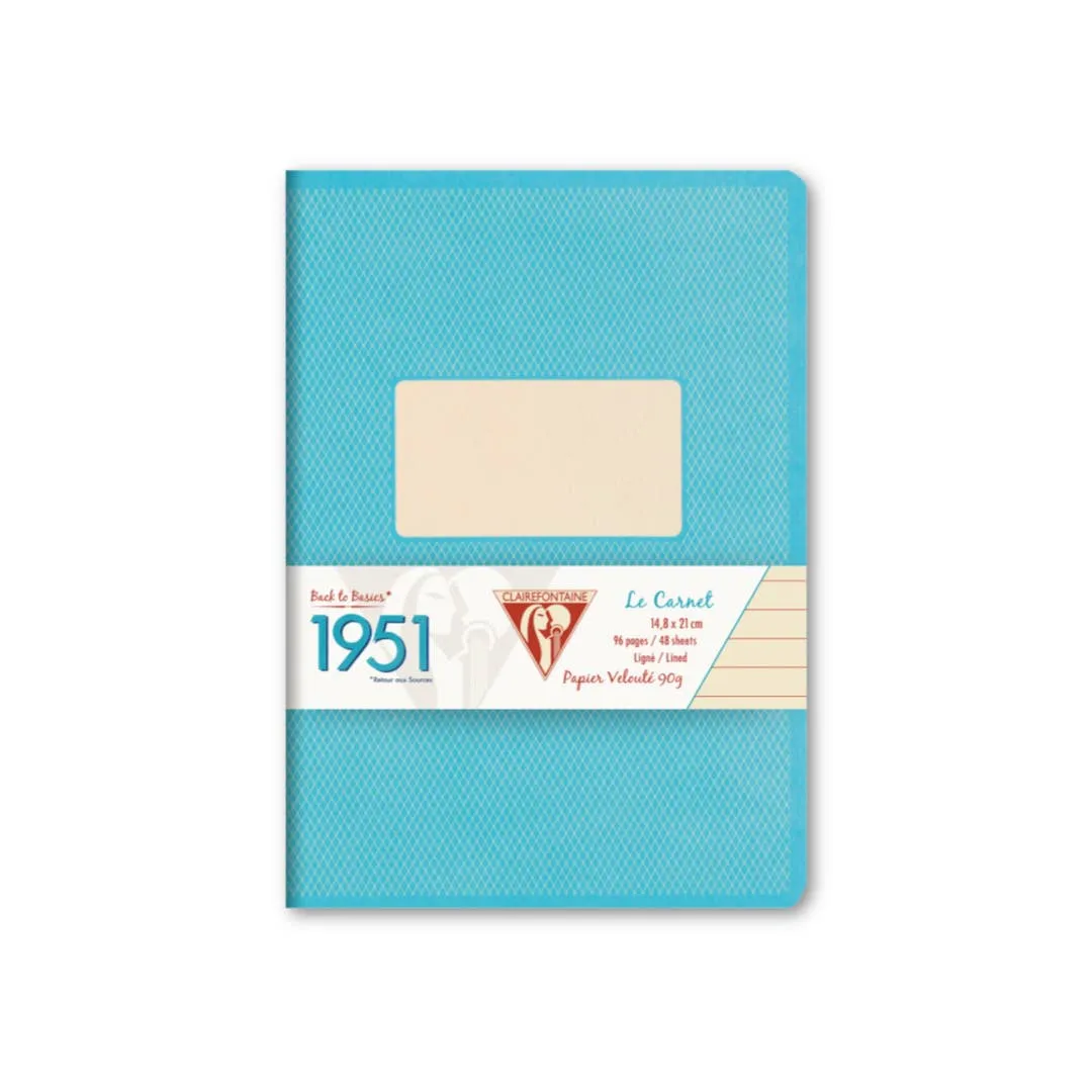 1951 A5 Turquoise Staplebound Notebook - Lined