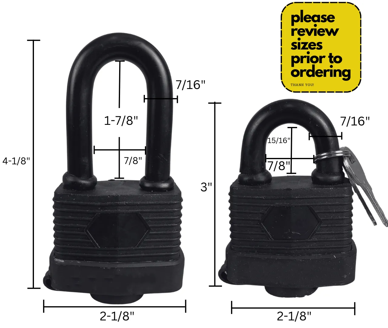 2 Piece Weather Proof Laminated Padlocks  - LOCK-07380