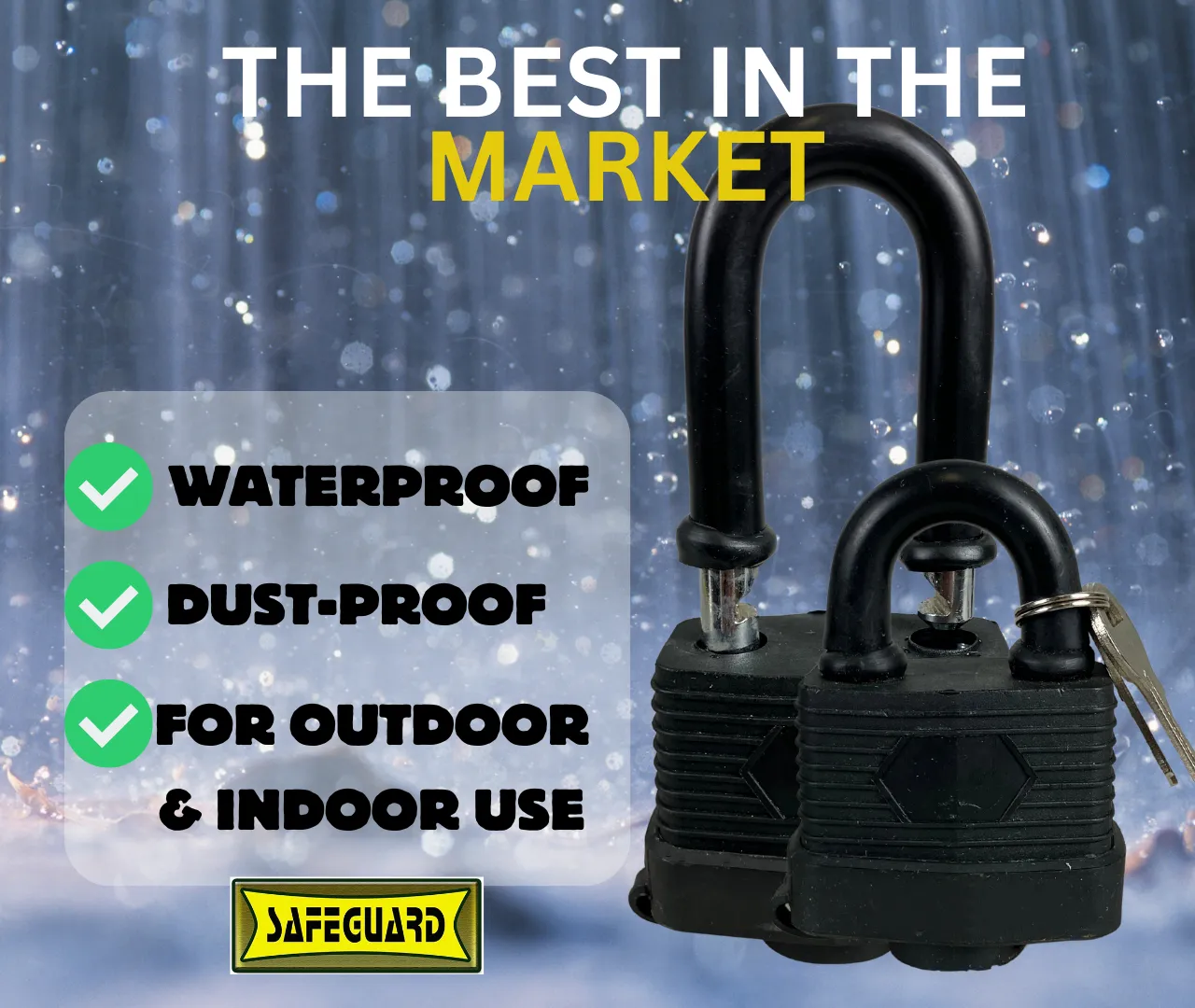 2 Piece Weather Proof Laminated Padlocks  - LOCK-07380