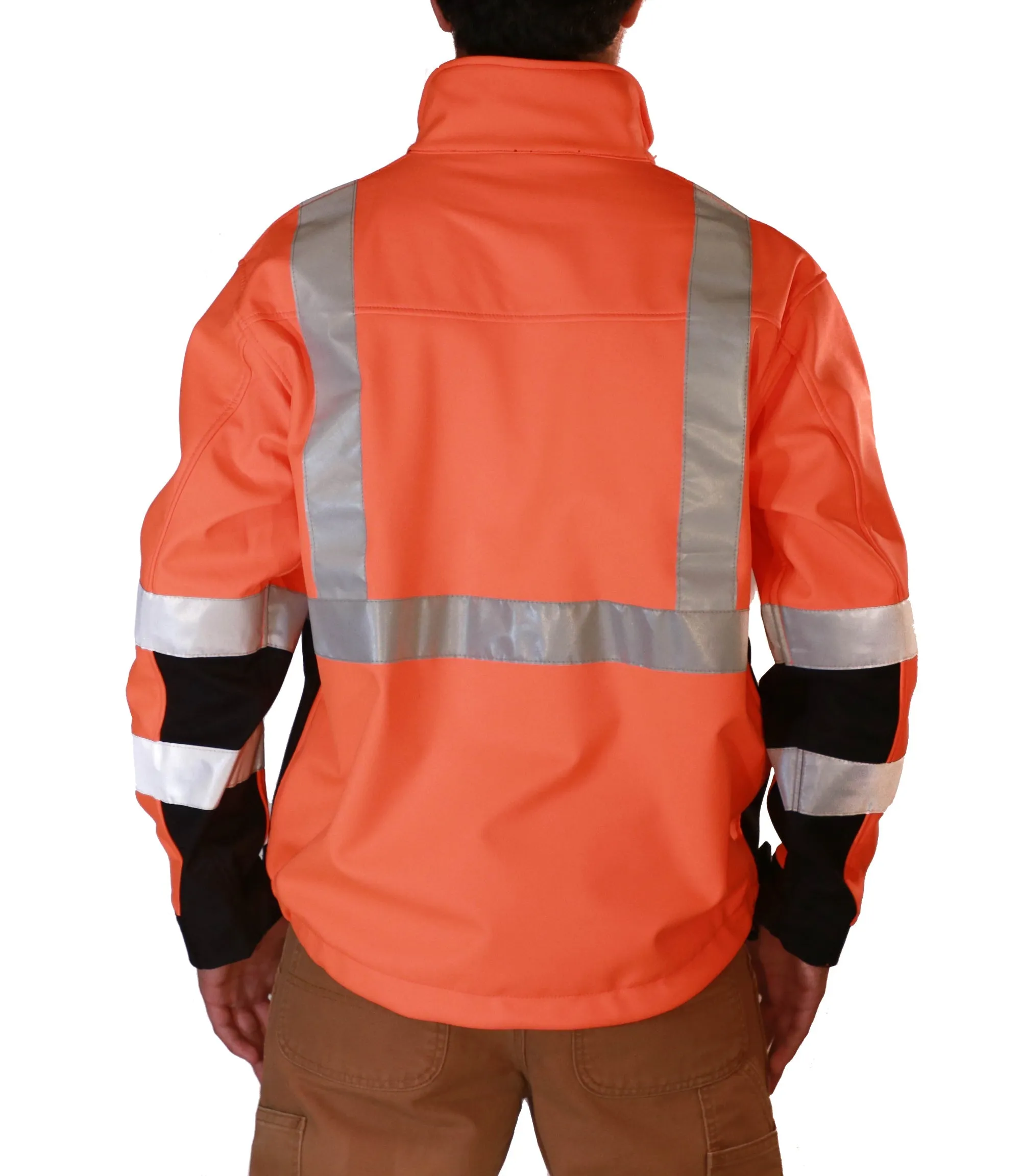 2W International Men's Class 3 Hi-Vis Soft Shell Jacket_Hi-Vis Orange