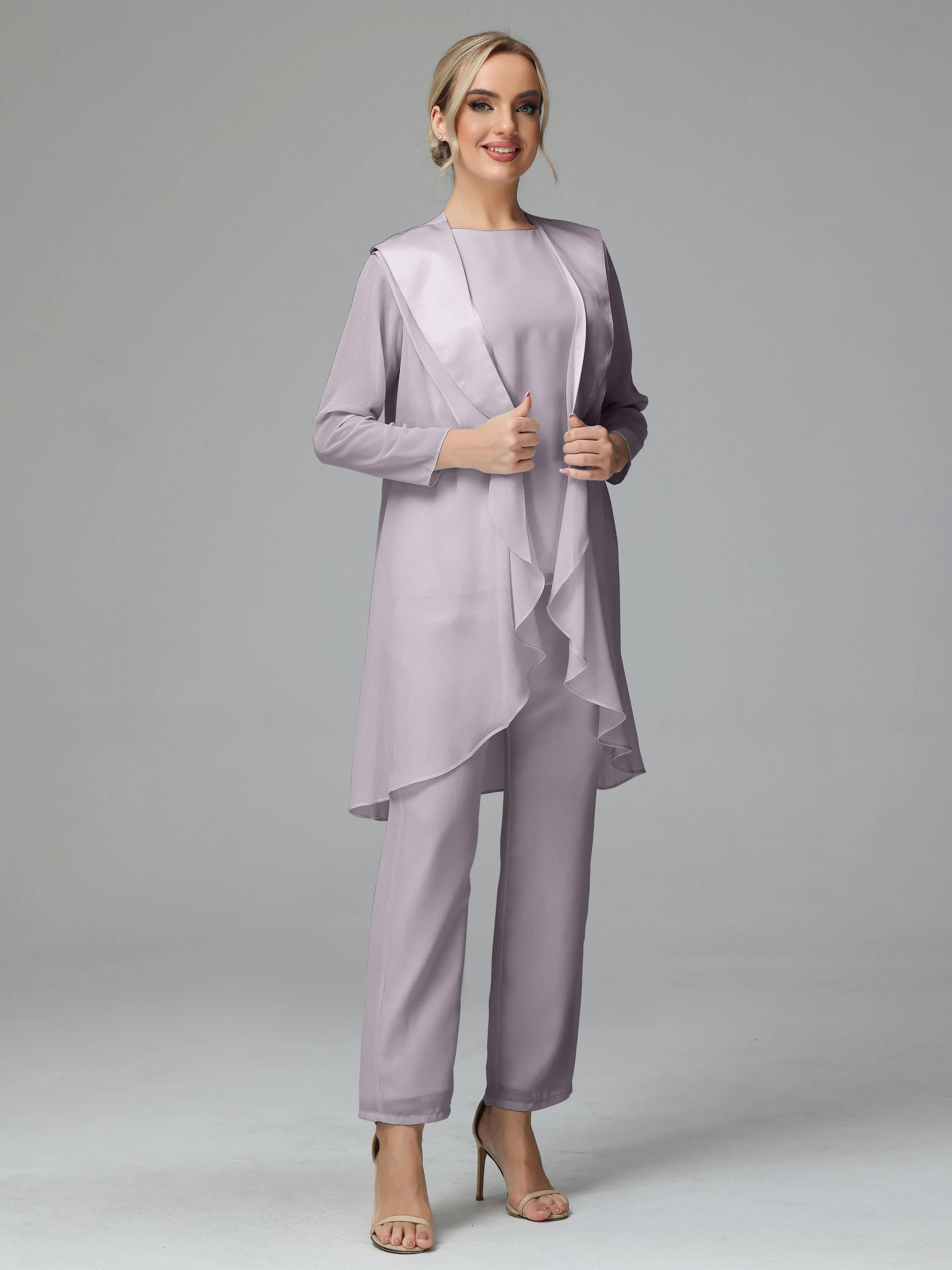 3 Pieces Chiffon comfortable Mother of the Bride Dress Pants Suits