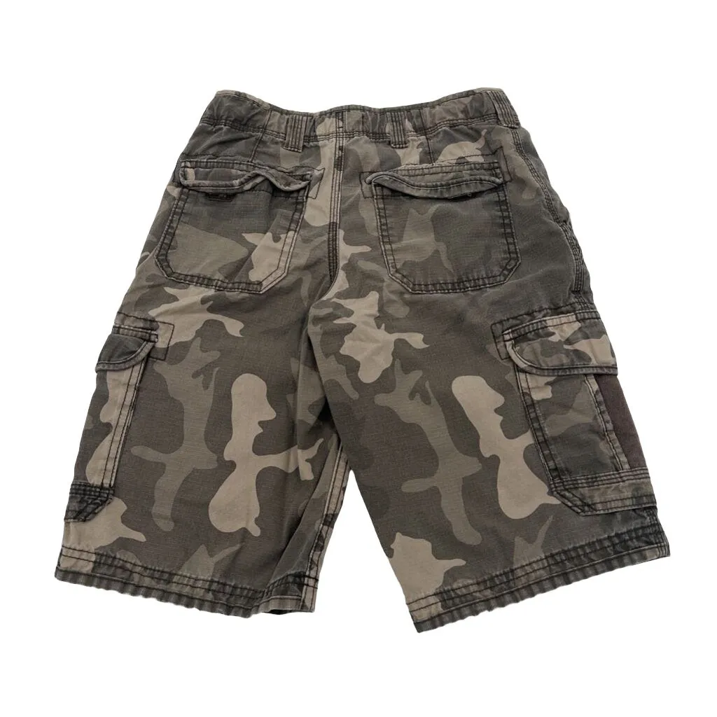 Adjustable Waist Camo Cargo Shorts