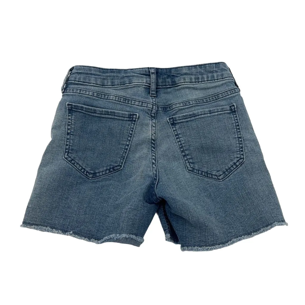 Adjustable Waist Denim Shorts / Embroidered