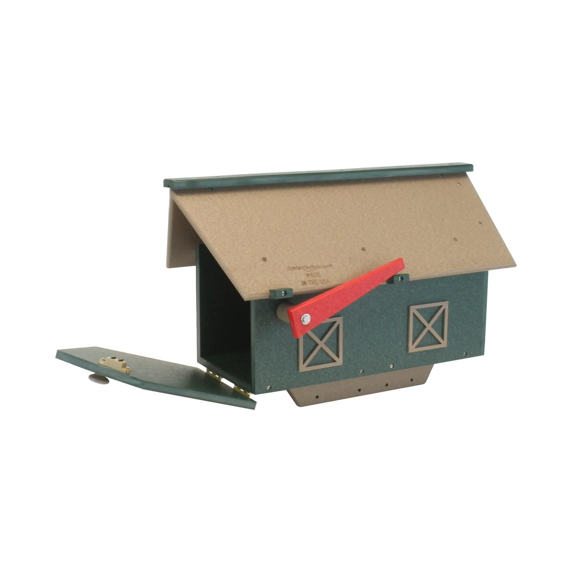 Amish-Made Mailbox, Post Mount, Made With Weather-Proof Poly Lumber, UV-Resistant