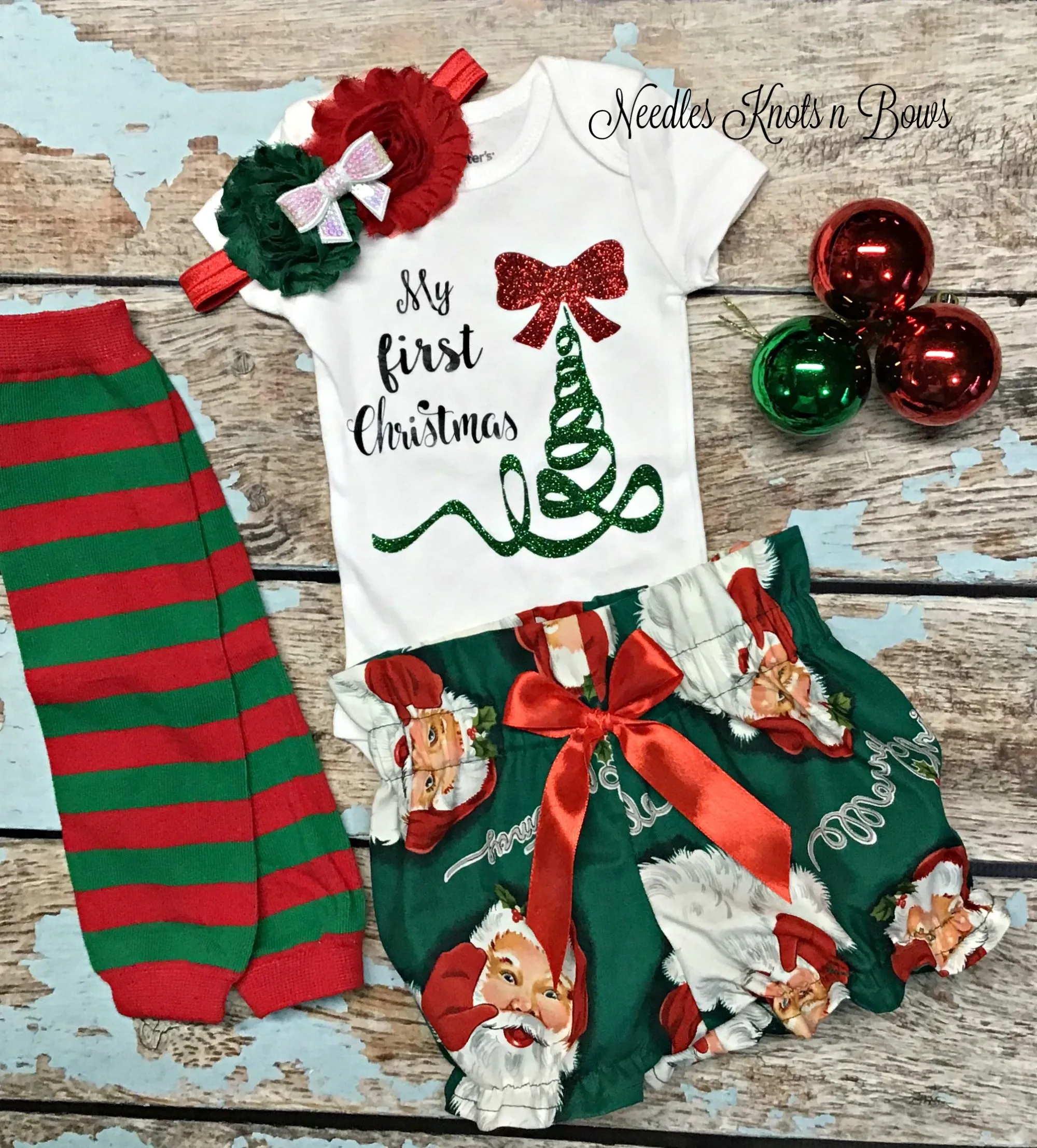 Baby Girls 1st Christmas Outfit, Christmas Baby, Christmas Outfit