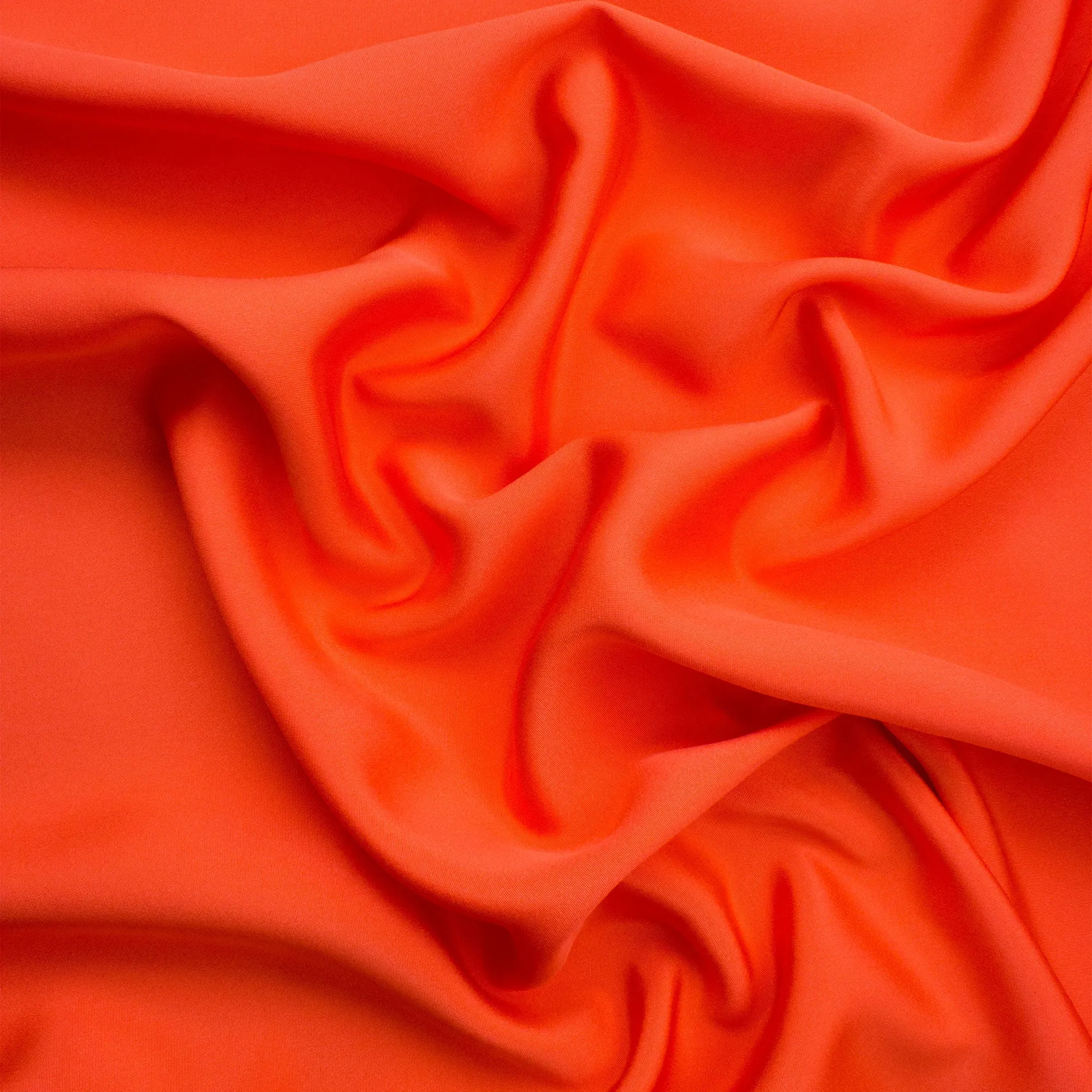 Bright Orange Silk Marocain Crêpe