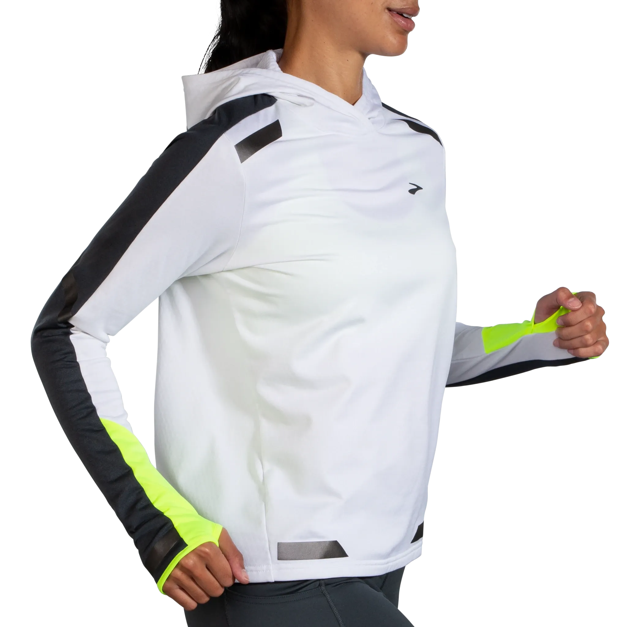 Brooks | Run Visible Thermal Hoodie | Women's | White/Asphalt/Nightlife