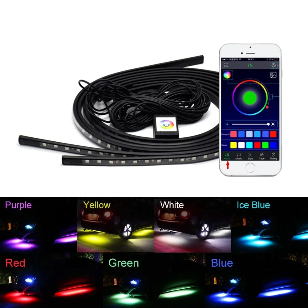 Car Under Glow Light Flexible Strip- LED Underbody Lights Remote APP Control