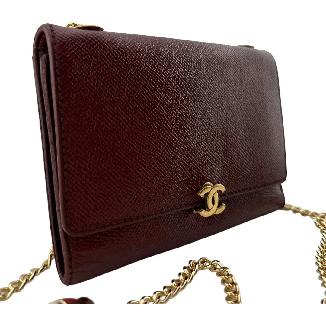 CHANEL Caviar CC Flip Wallet with Adjustable Chain