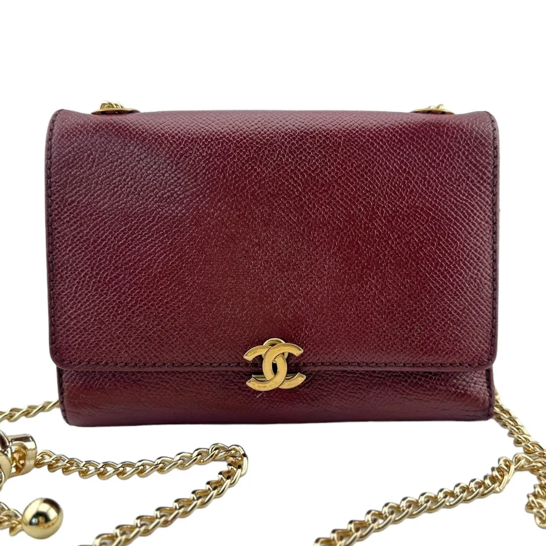 CHANEL Caviar CC Flip Wallet with Adjustable Chain