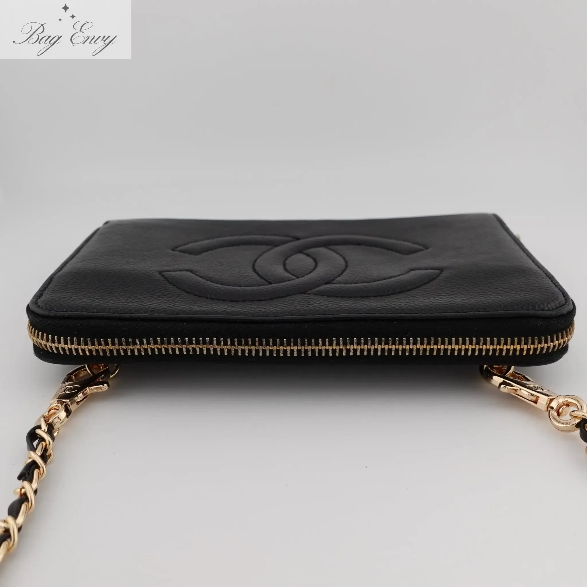 CHANEL Caviar Timeless Zip Organizer on Adjustable Chain