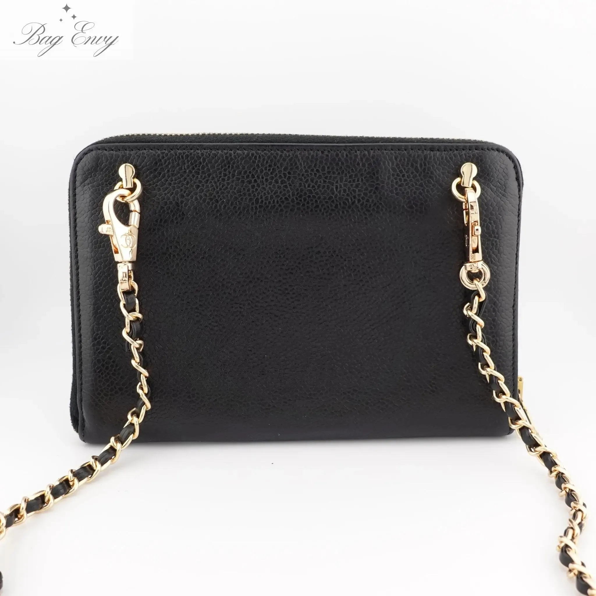 CHANEL Caviar Timeless Zip Organizer on Adjustable Chain