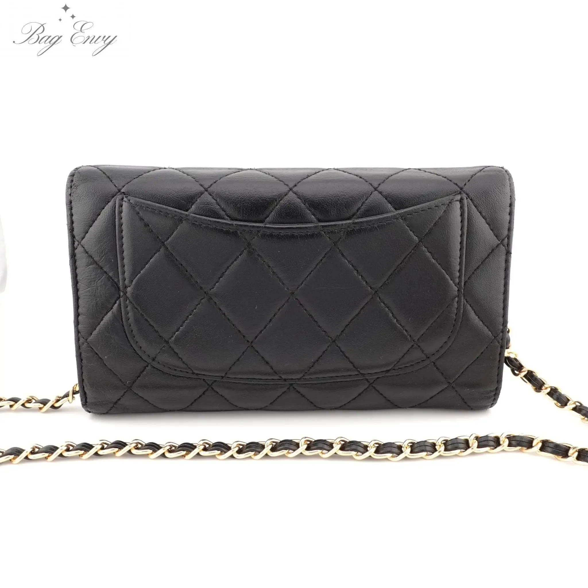 CHANEL Lambskin Classic Flap Wallet with Chain