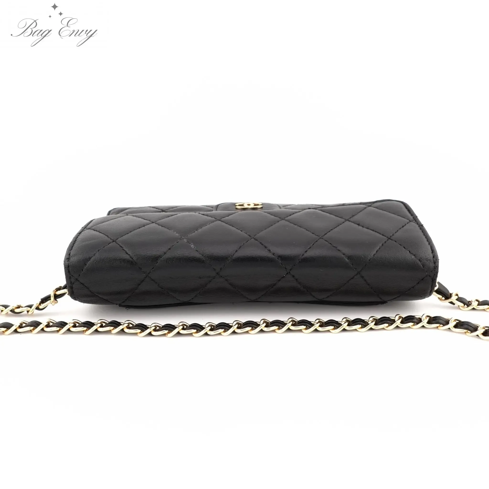 CHANEL Lambskin Classic Flap Wallet with Chain