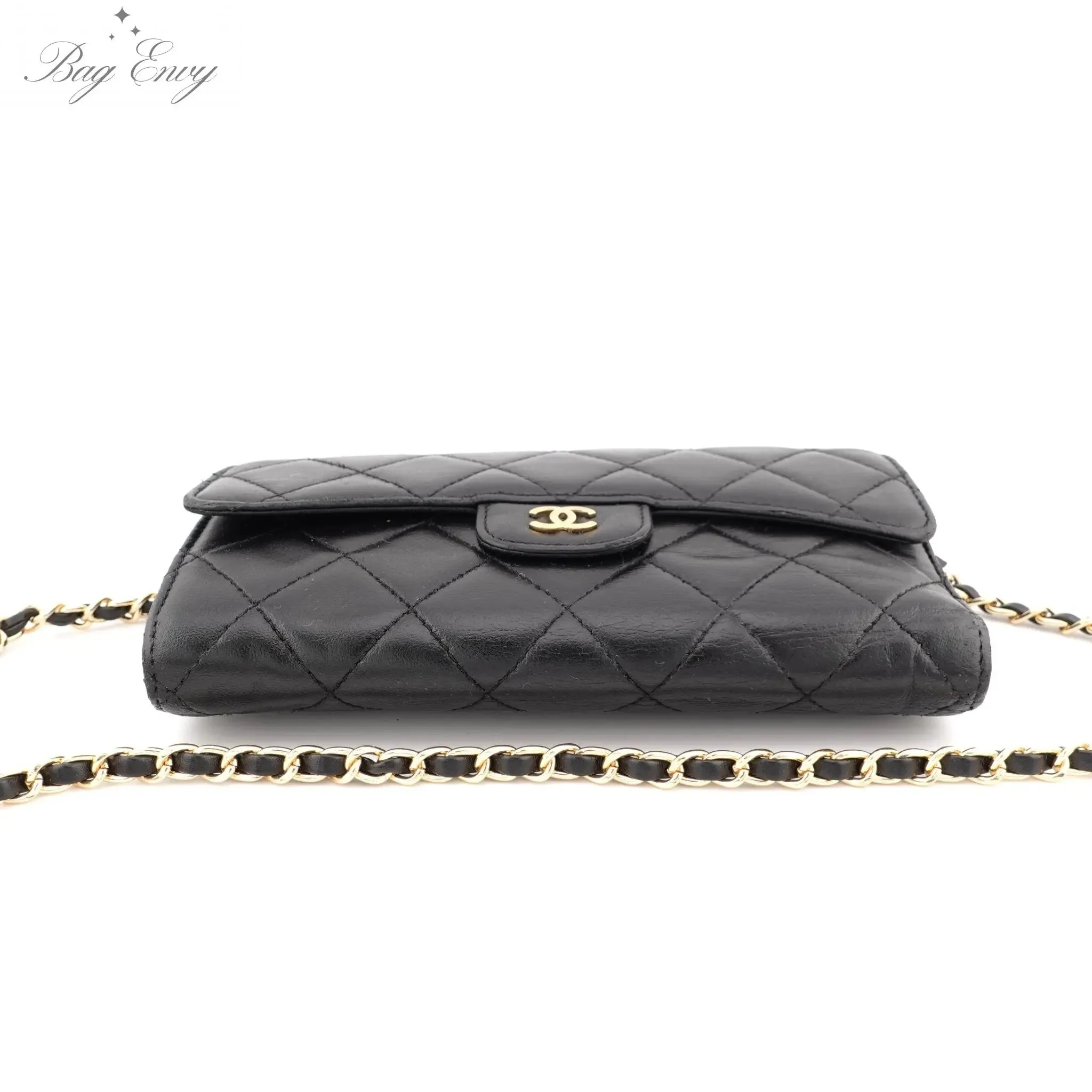 CHANEL Lambskin Classic Flap Wallet with Chain