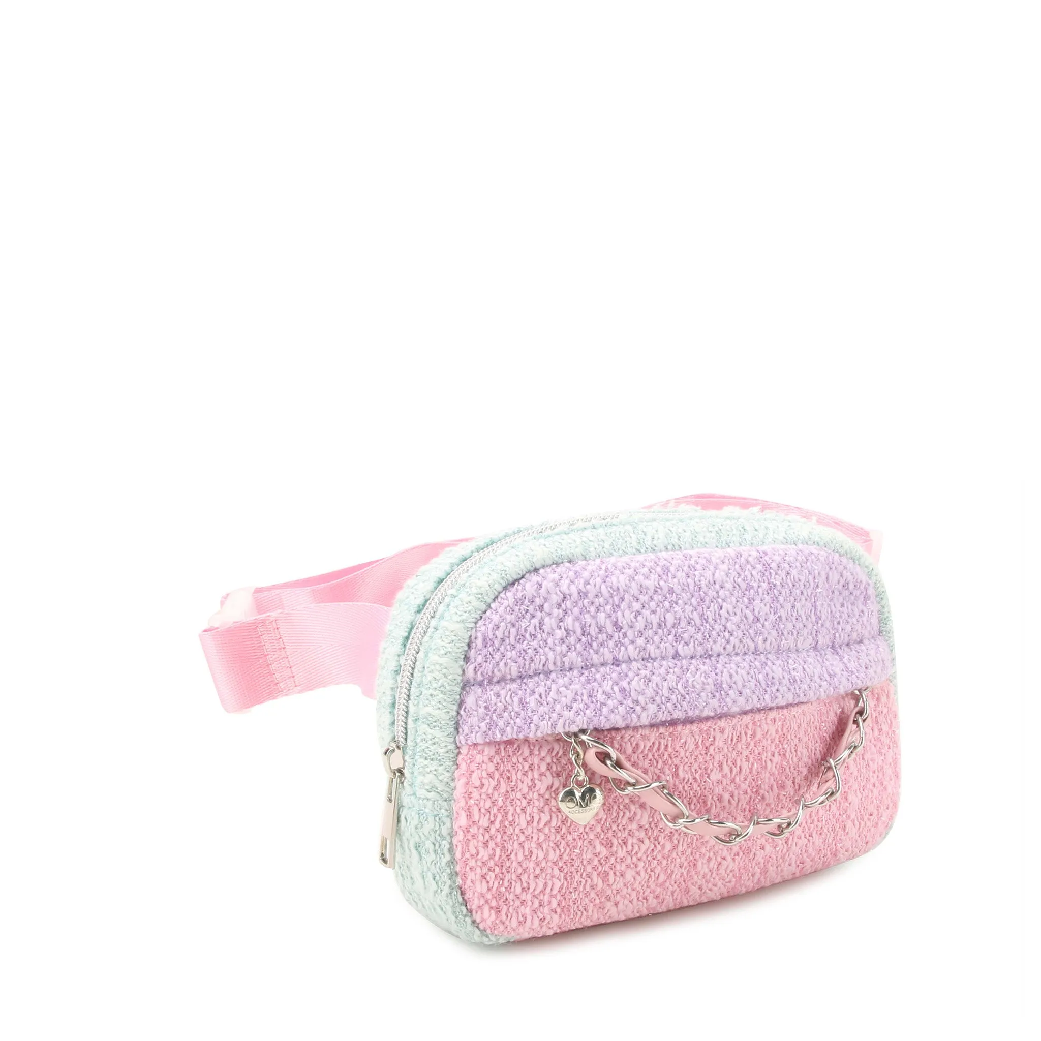 Color Block Tweed Fanny Pack