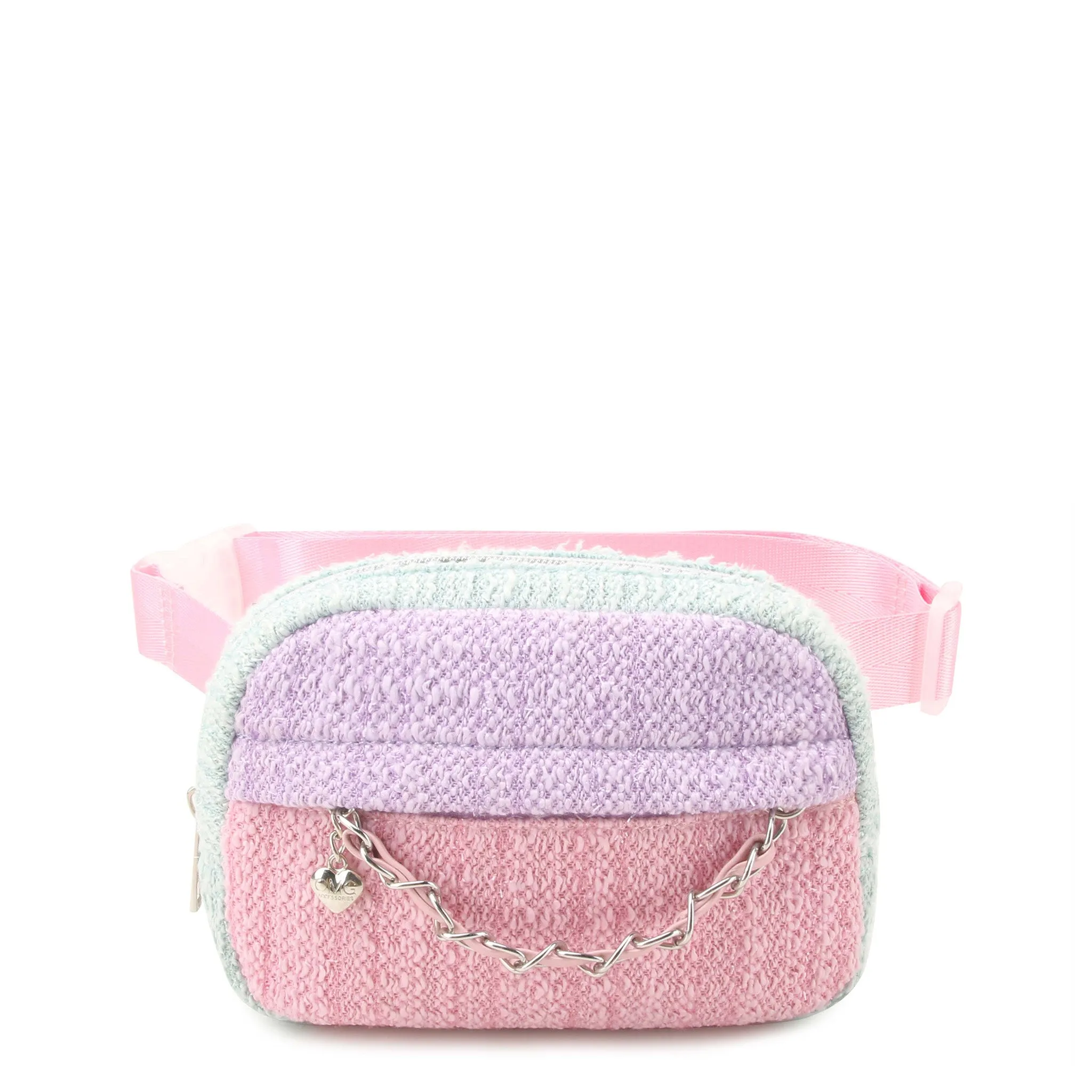 Color Block Tweed Fanny Pack