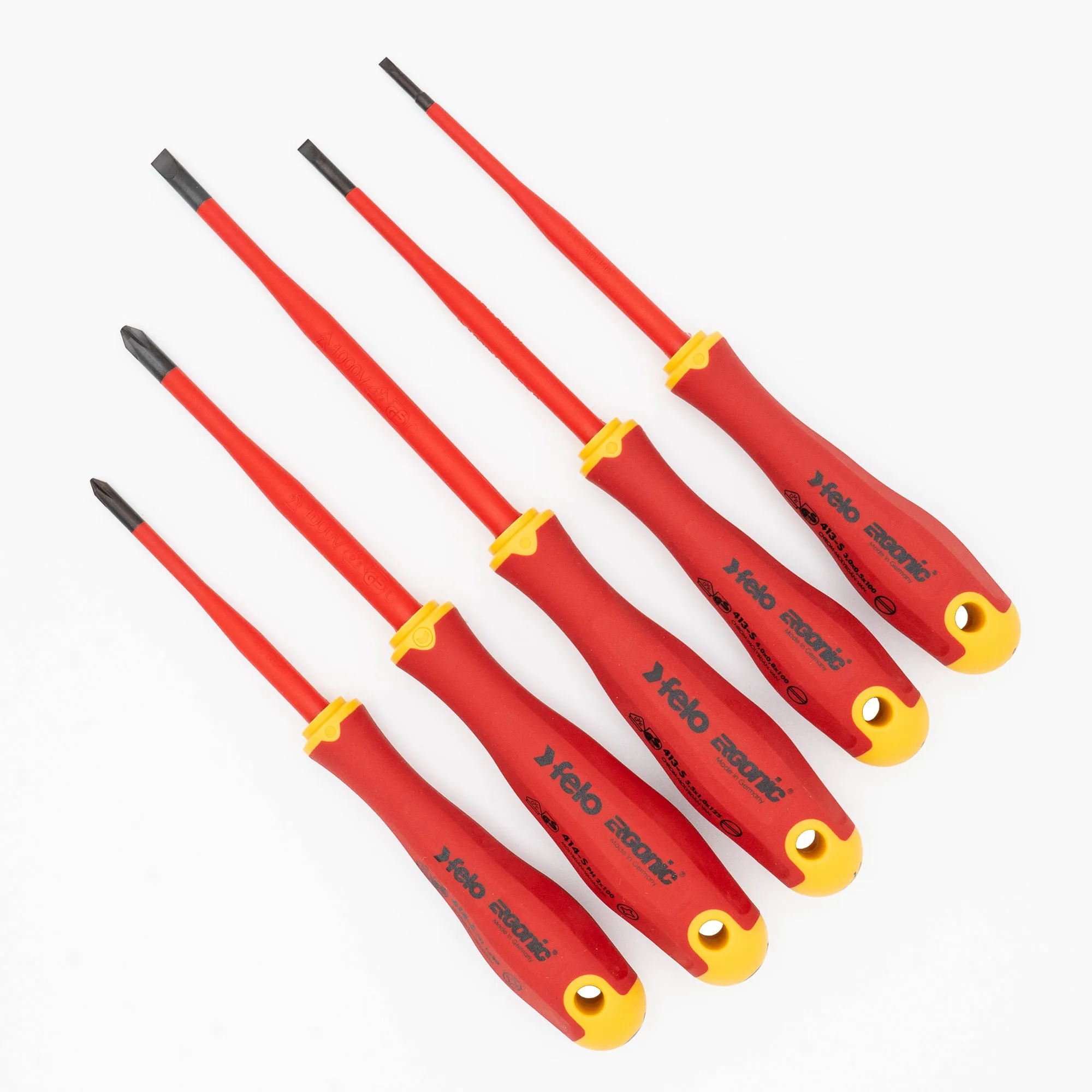 Felo 62743 E-Slim Insulated 5 Piece Slotted & Phillips Screwdriver Set