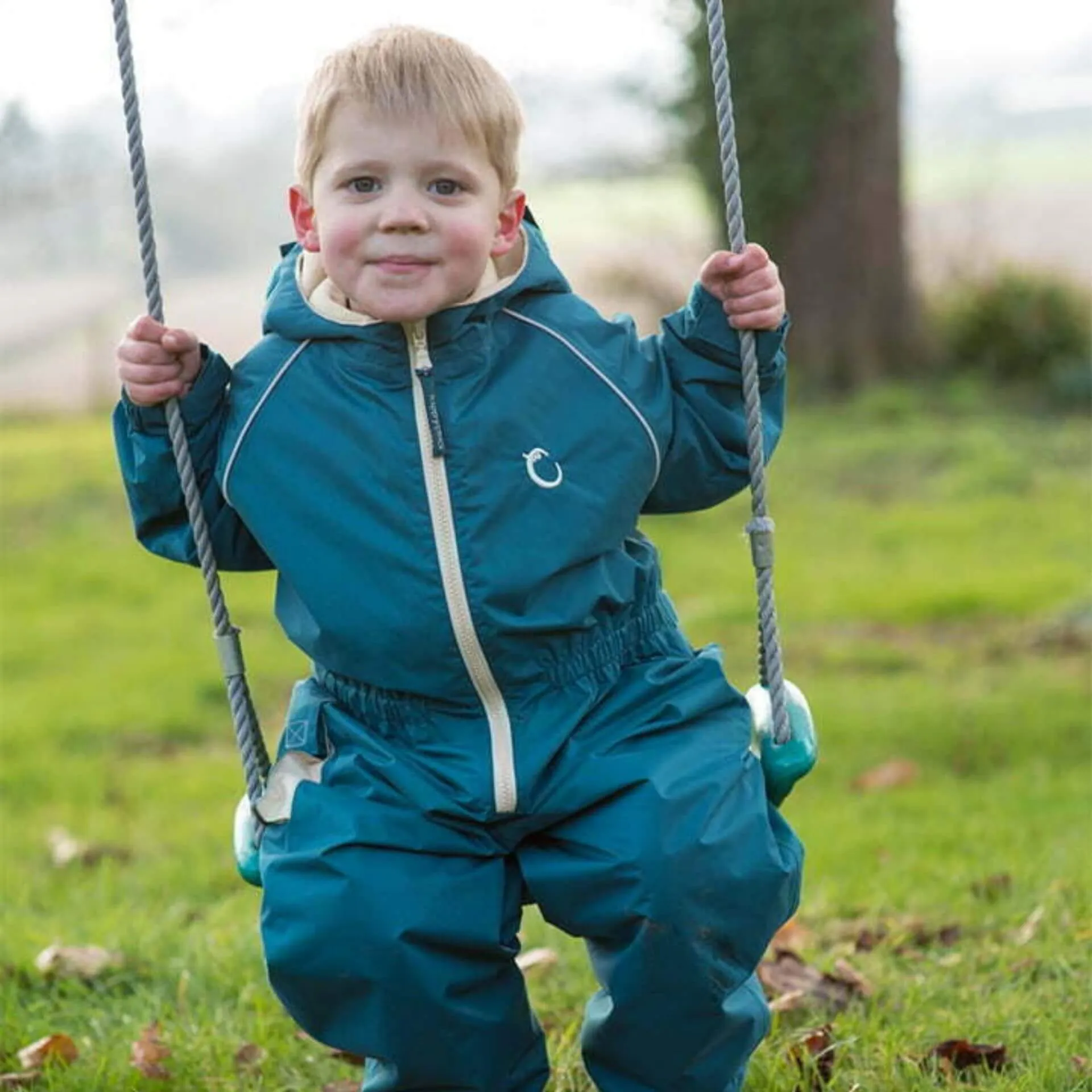 Hippychick Toddler All-In-One Waterproof Fleece Lined Suit (Peacock Green)