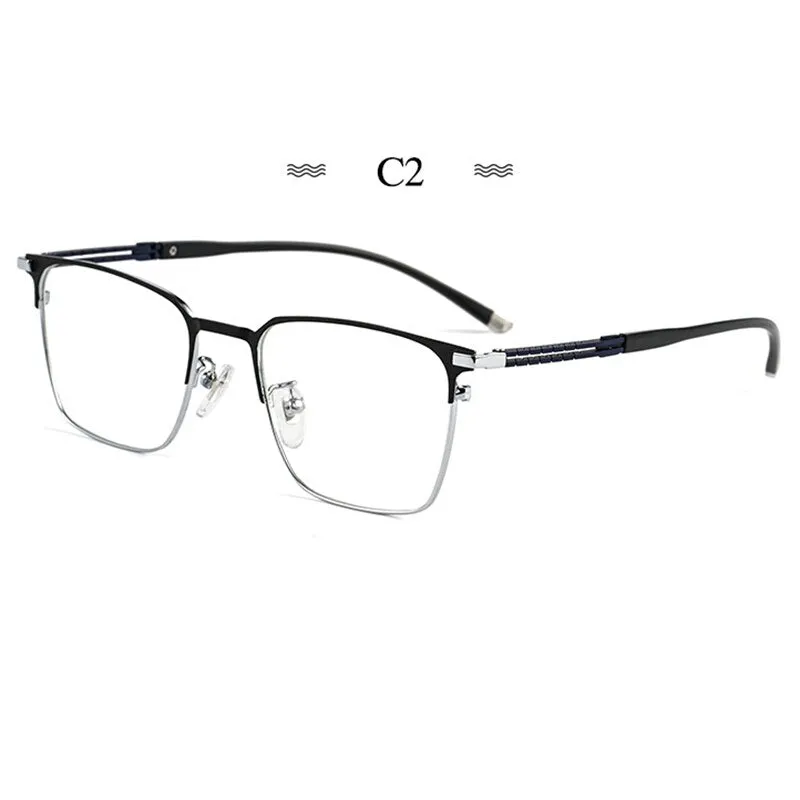 Hotochki Men's Full Rim Square Tr 90 Titanium Frame Eyeglasses T8609t