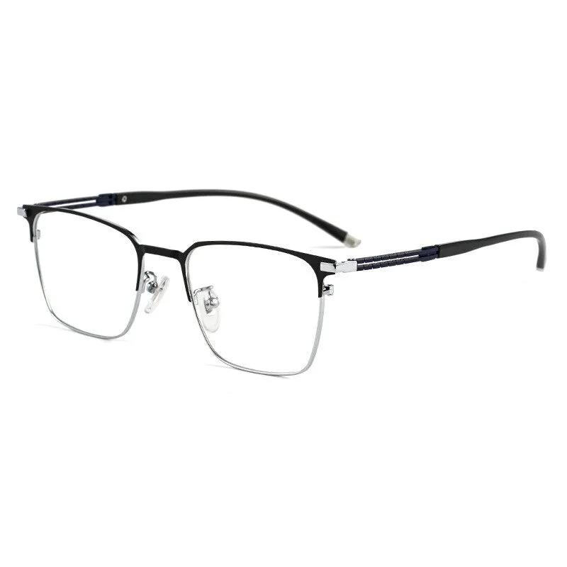 Hotochki Men's Full Rim Square Tr 90 Titanium Frame Eyeglasses T8609t