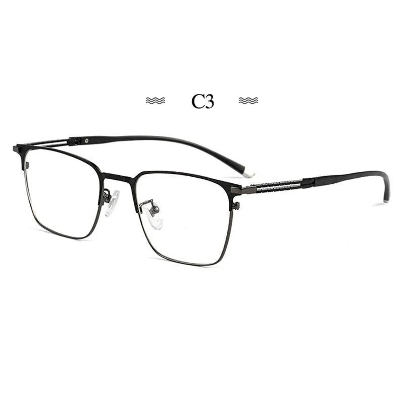 Hotochki Men's Full Rim Square Tr 90 Titanium Frame Eyeglasses T8609t