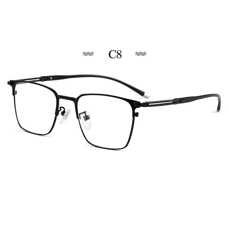 Hotochki Men's Full Rim Square Tr 90 Titanium Frame Eyeglasses T8609t