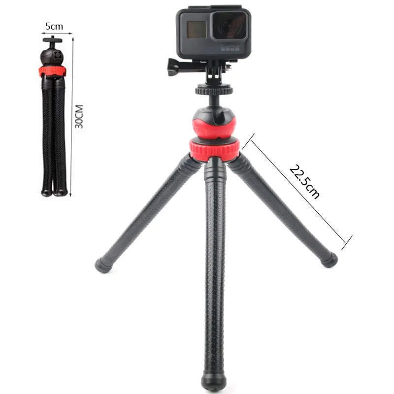 Hridz 360 Degree Flexible Octopus Portable Tripod Heavy Duty Stand with Ball Head for GoPro DSLR Camera