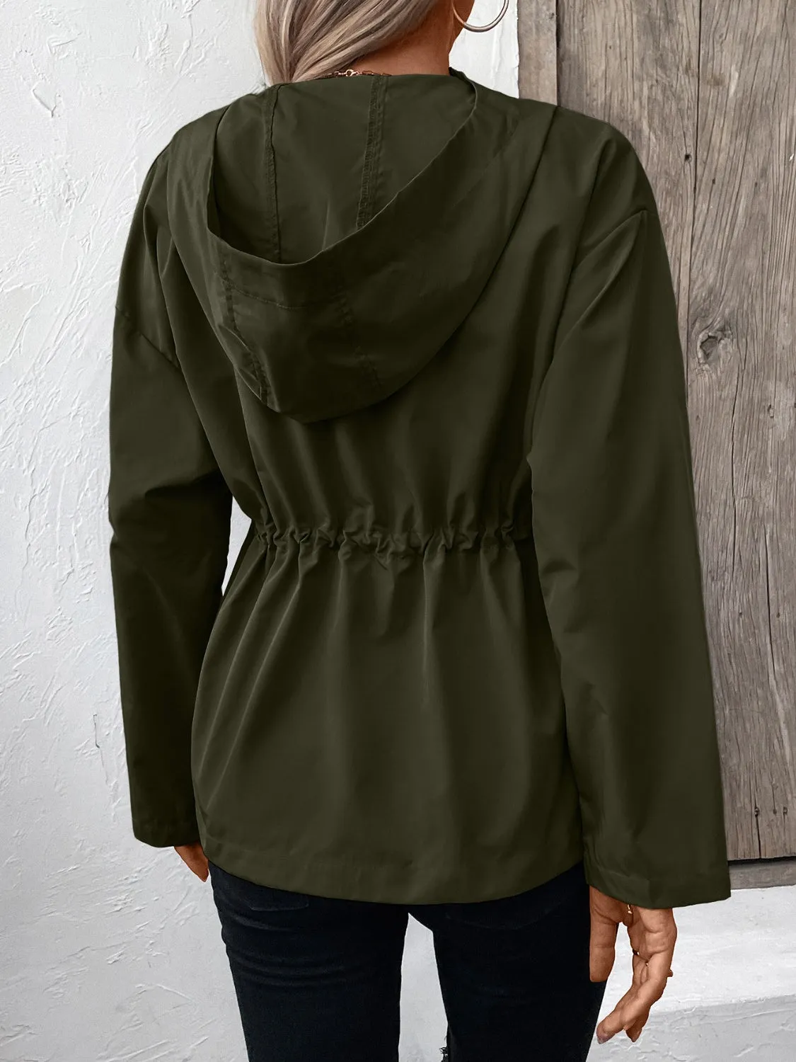 kesley Ivy Lane Drawstring Zip Up Hooded Jacket