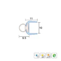 KILARGO IS7340SI ASTRAGAL TRANSLUCENT DOOR SEAL FOR 10MM GLASS DOORS - AVAILABLE IN VARIOUS SIZES