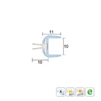 KILARGO IS7345SI ASTRAGAL TRANSLUCENT DOOR SEAL FOR 10MM GLASS DOORS - AVAILABLE IN VARIOUS SIZES