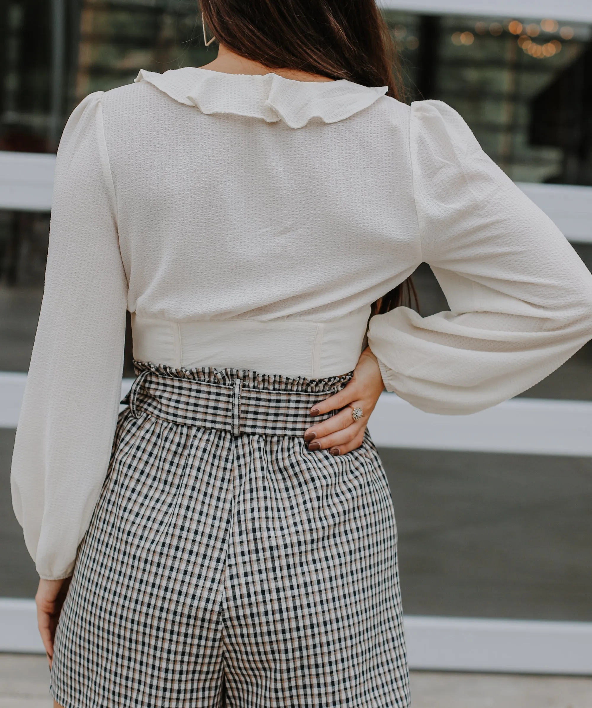 Let's Catch Up Ivory Corset Top