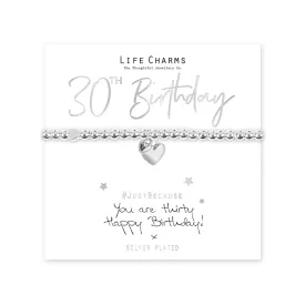 Life Charms " You are 30" Hearts Bracelet