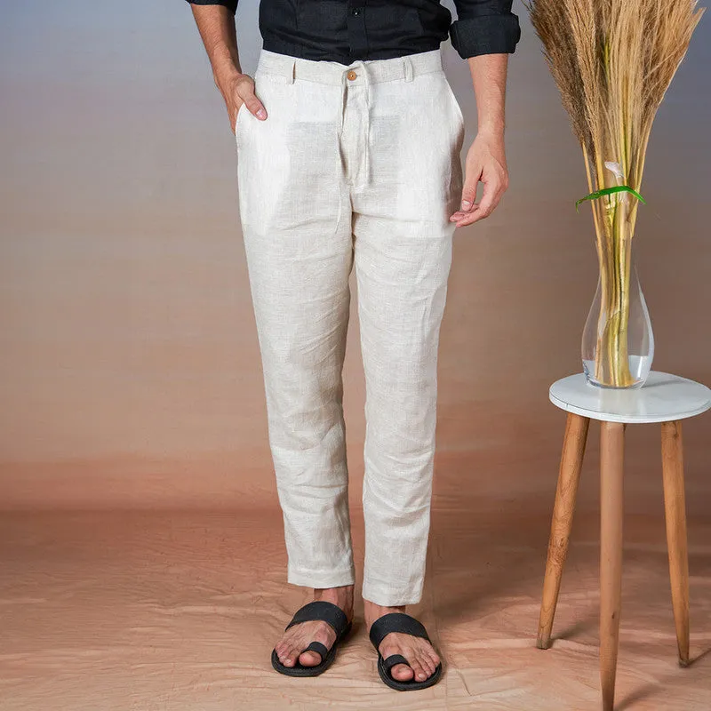 Linen Trouser Pants for Men | Beige