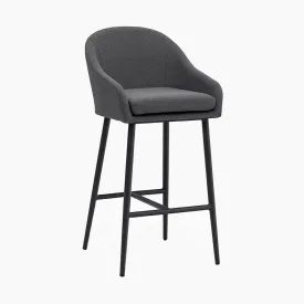 Luna Outdoor Fabric Bar Stool in Grey