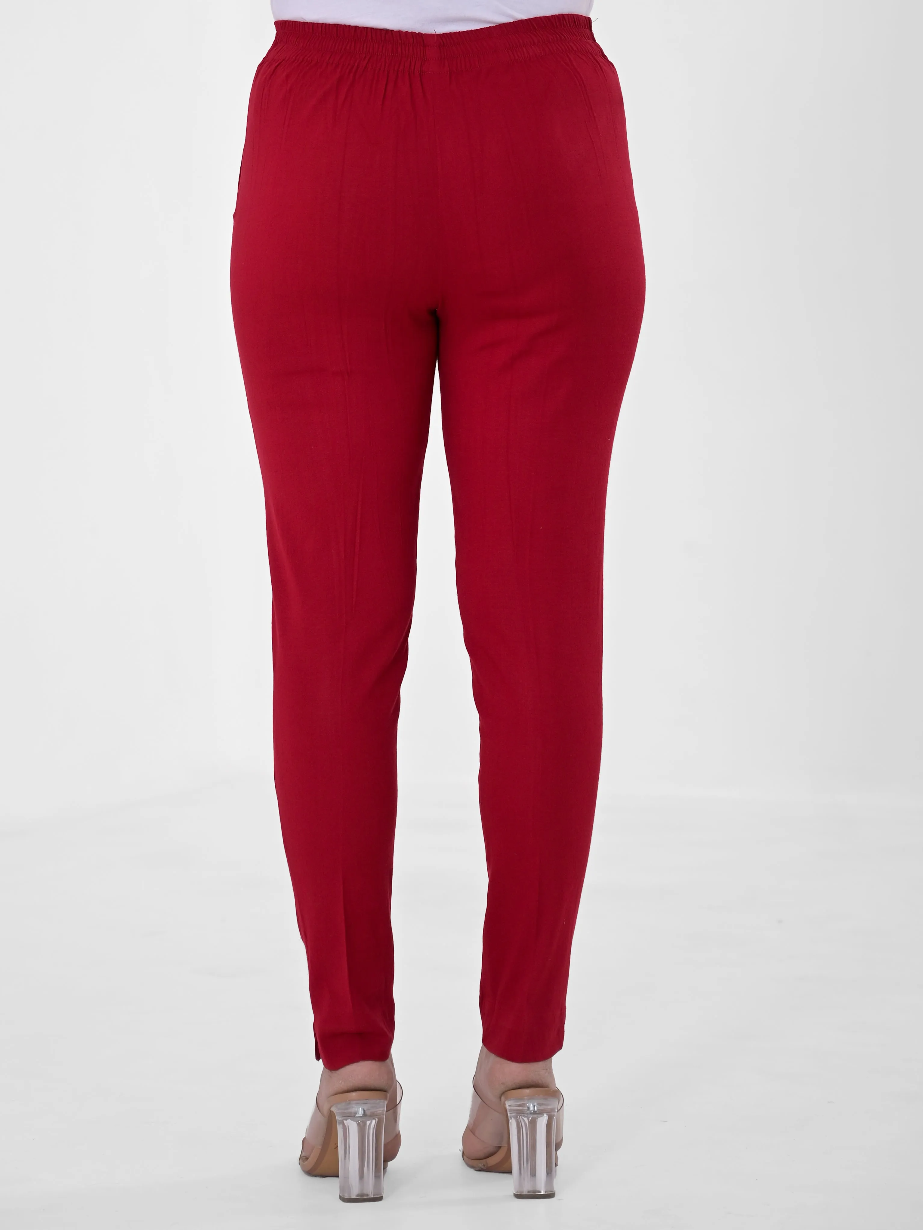 Maroon 4-Way Stretchable Pants