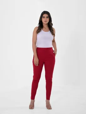 Maroon 4-Way Stretchable Pants