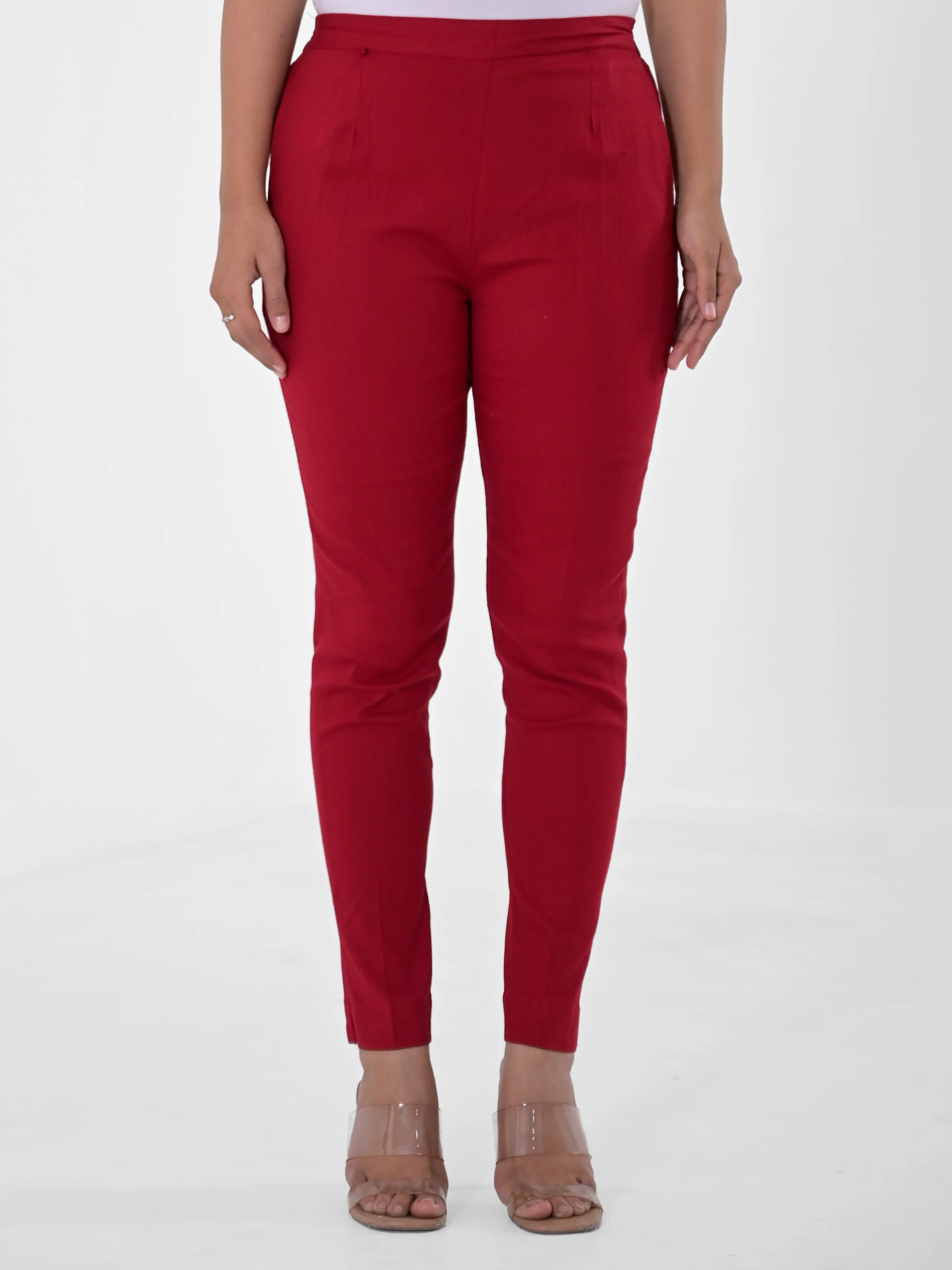 Maroon 4-Way Stretchable Pants