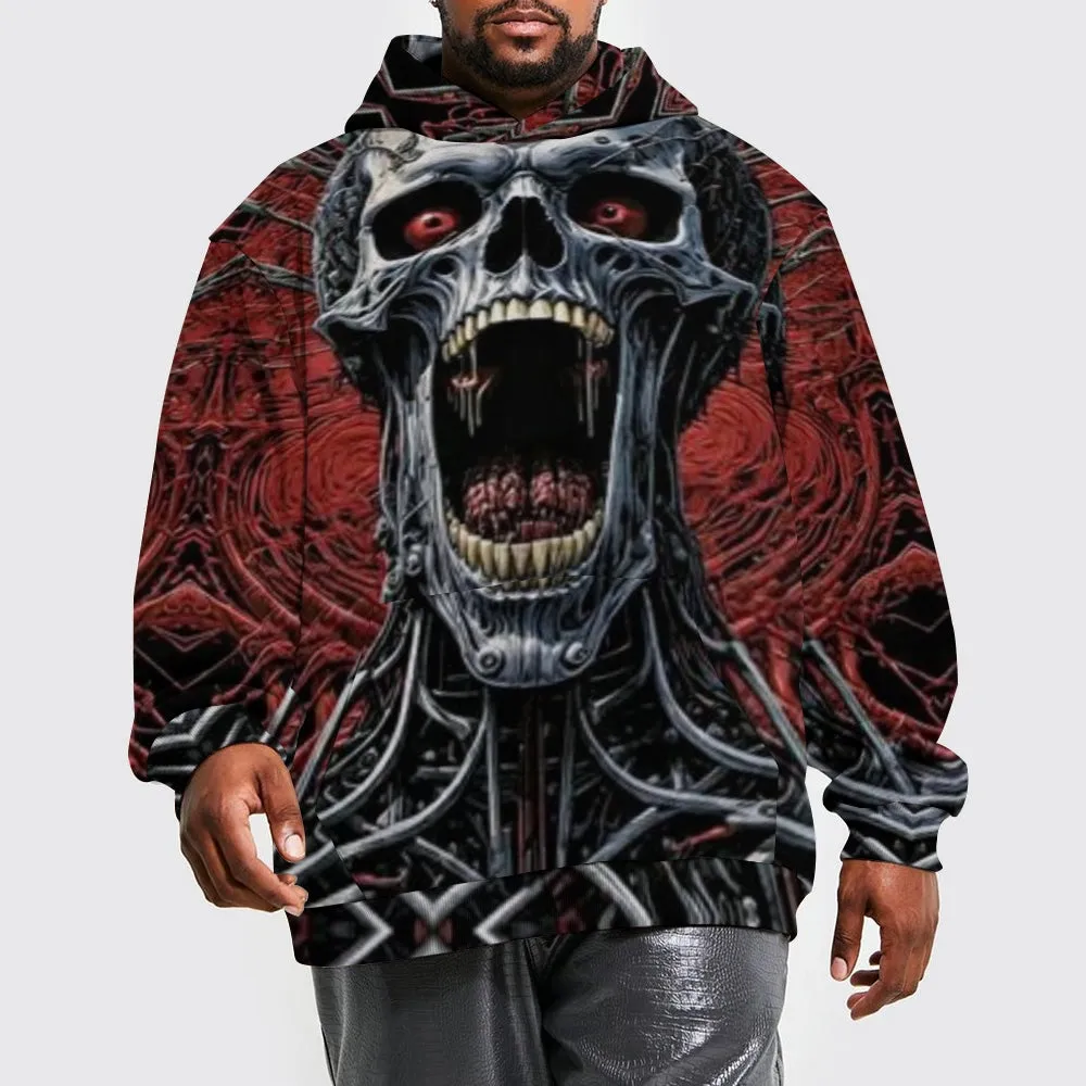 Mens Halloween Skull with Red Eye 3D Print Hoodies