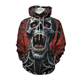 Mens Halloween Skull with Red Eye 3D Print Hoodies