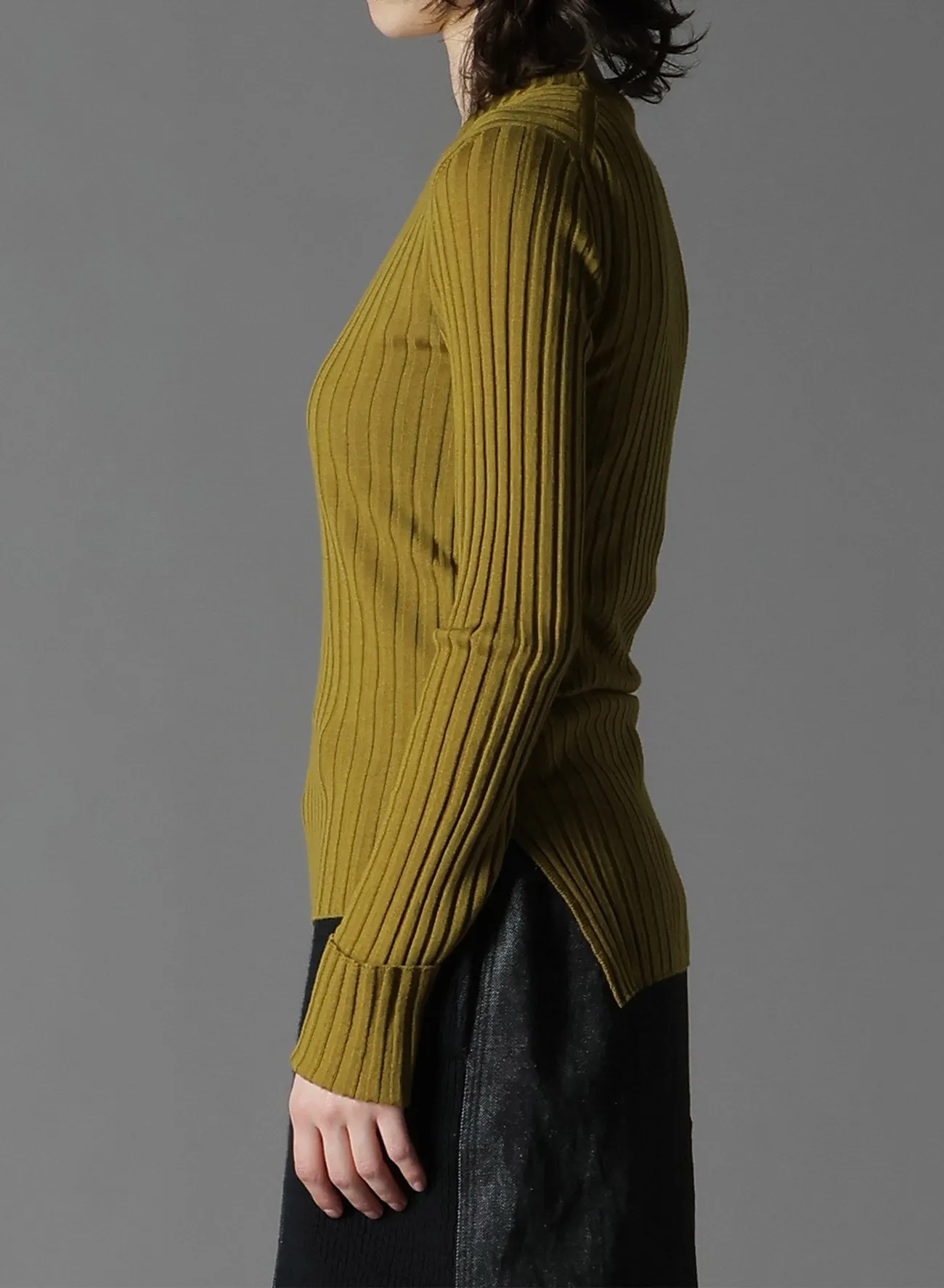 MERINO WOOL RIB CREW NECK KNITWEAR