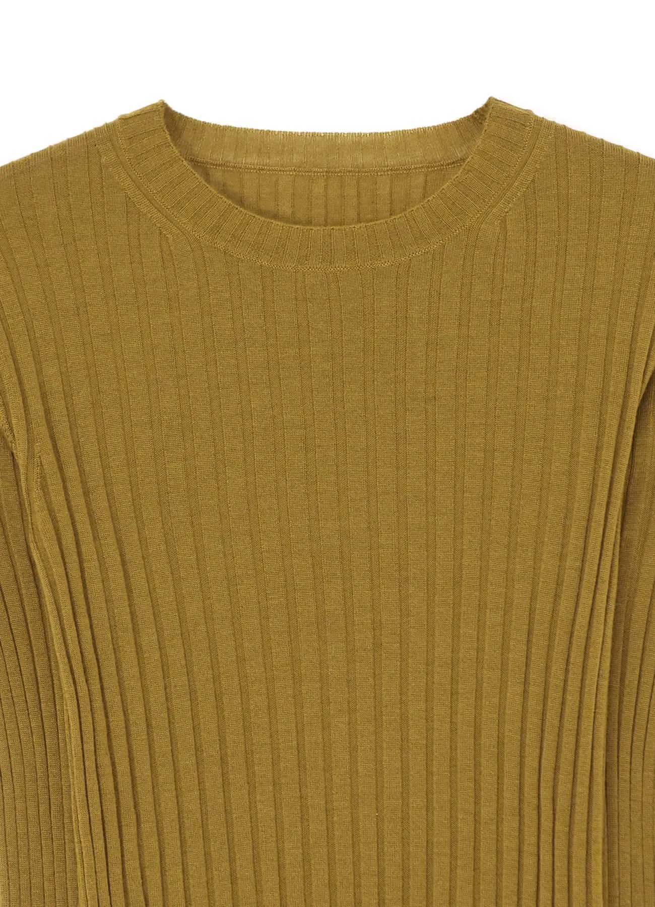 MERINO WOOL RIB CREW NECK KNITWEAR