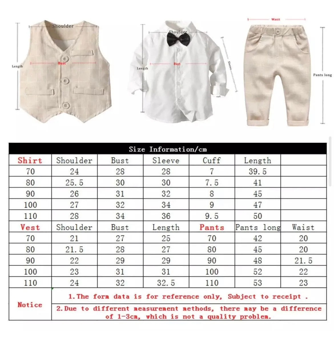 Monaco - Toddler Checked Suit Set with Bow tie - Baby Boy Suit