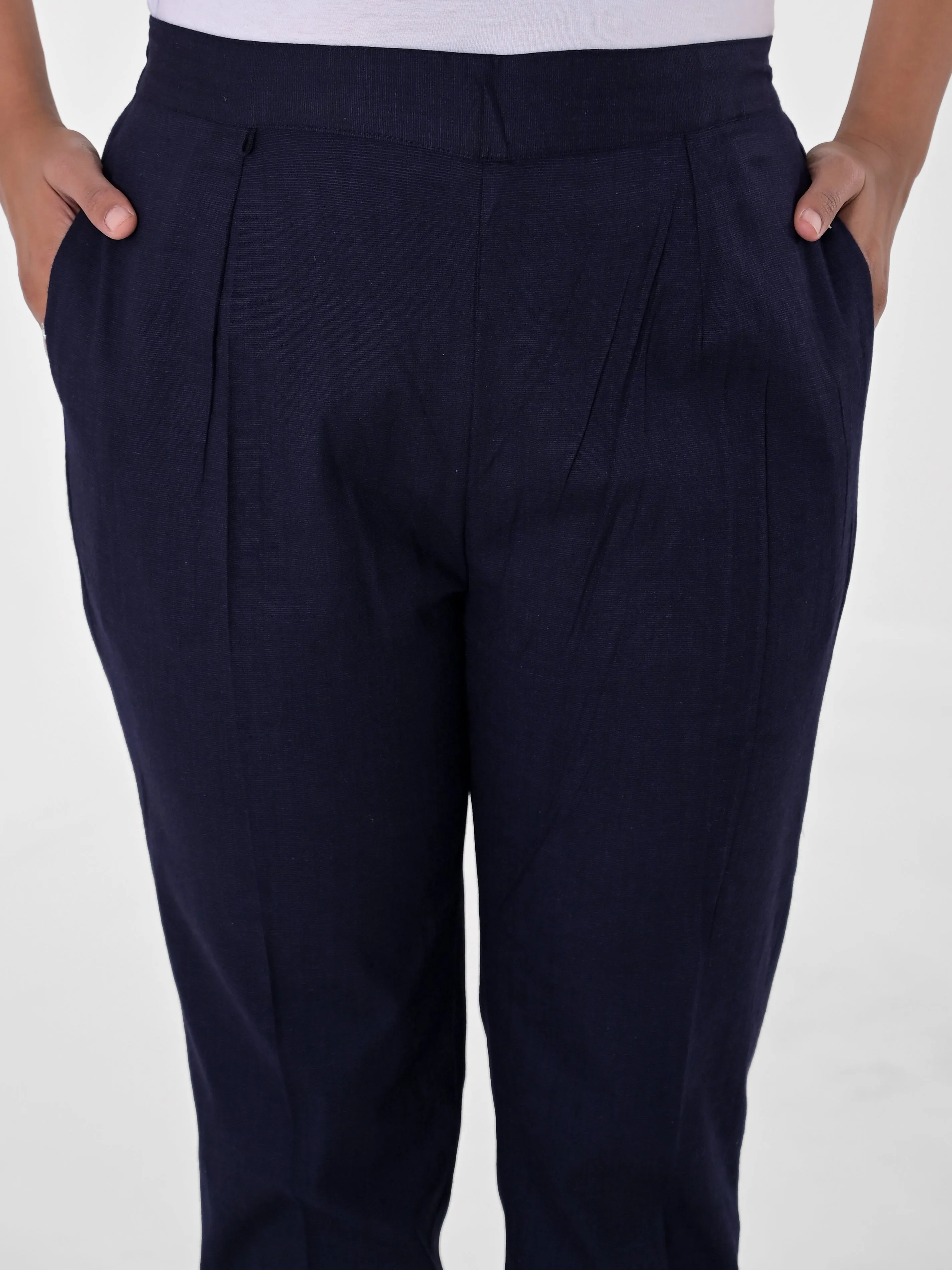 Navy Blue 4-Way Stretchable Pants