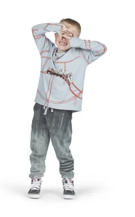 Paper Wings Boys Texta Ombre Charcoal Trackies