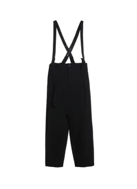 PE/RAYON GABARDINE STRETCH SUSPENDER PANTS WITH HEM BUTTON DETAIL