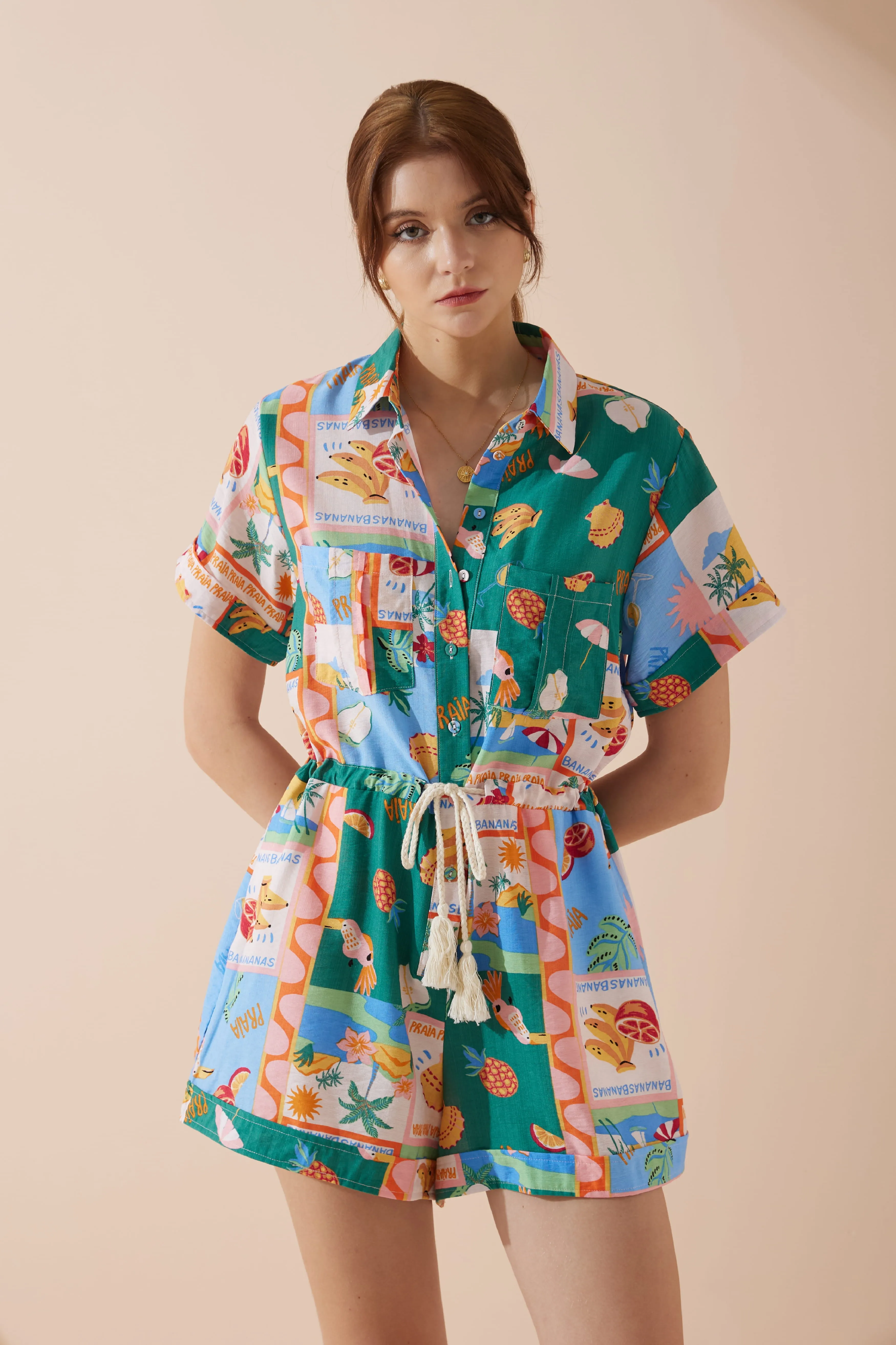 Praia Multicolour Tropical Playsuit