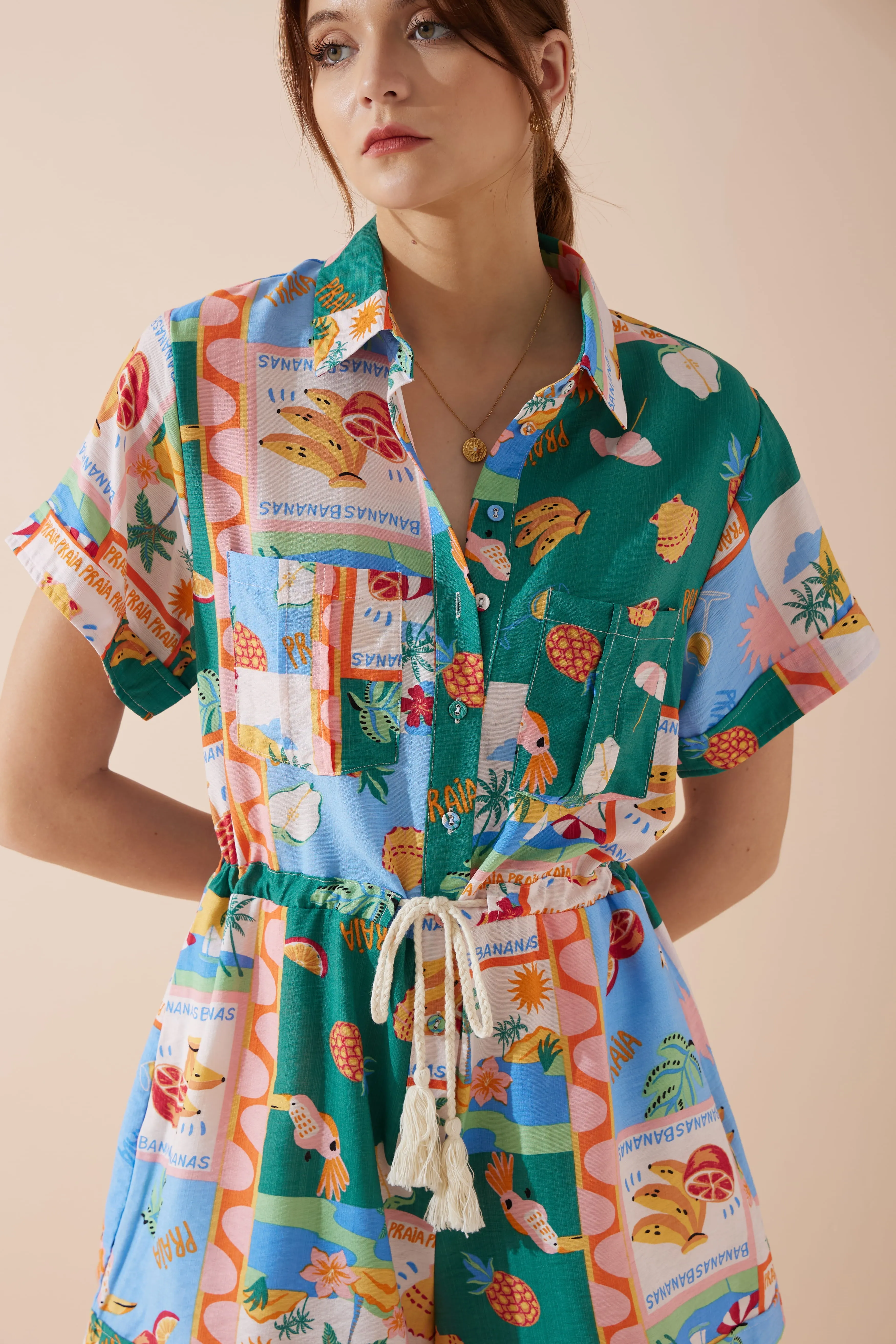 Praia Multicolour Tropical Playsuit