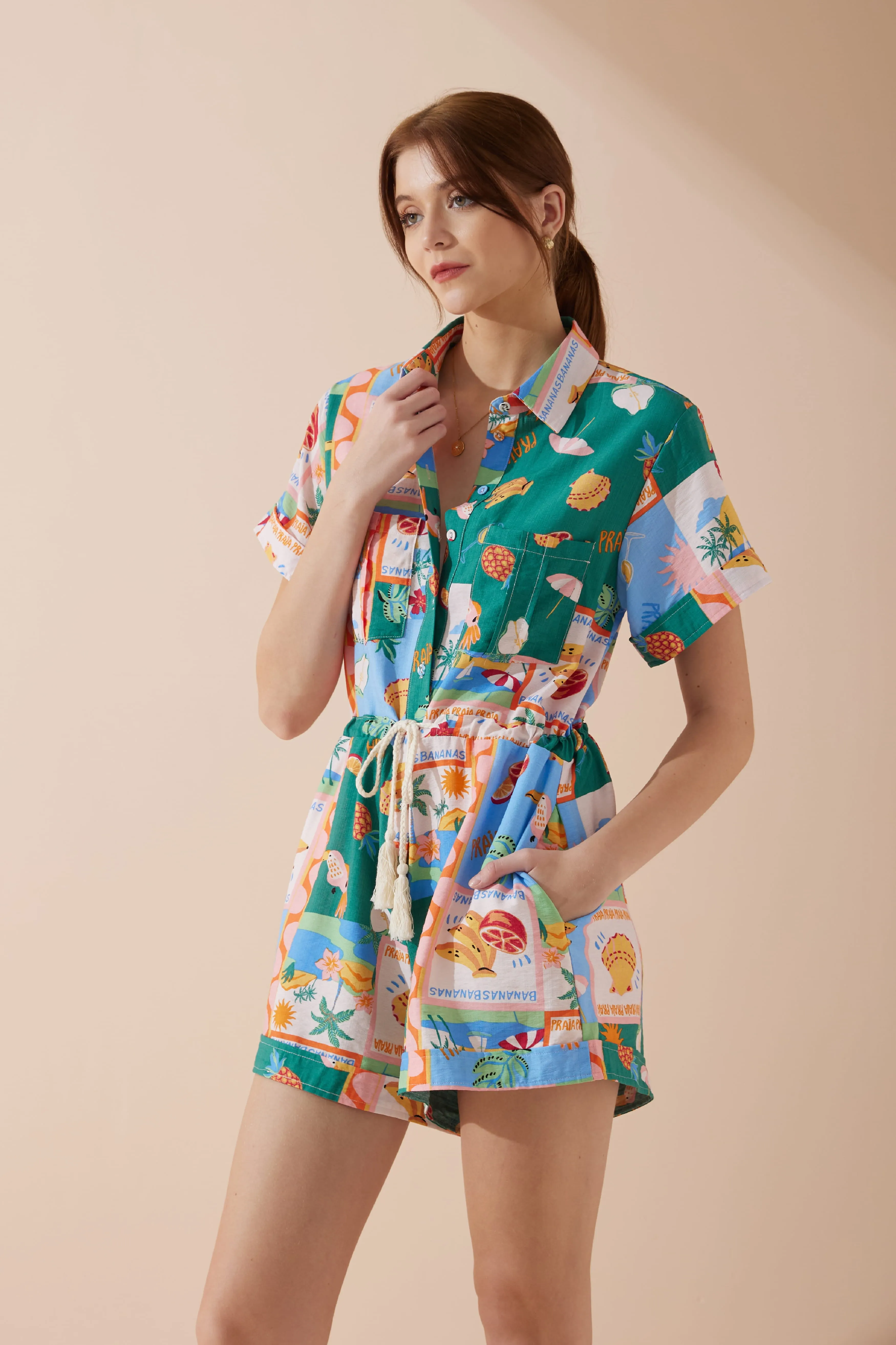 Praia Multicolour Tropical Playsuit